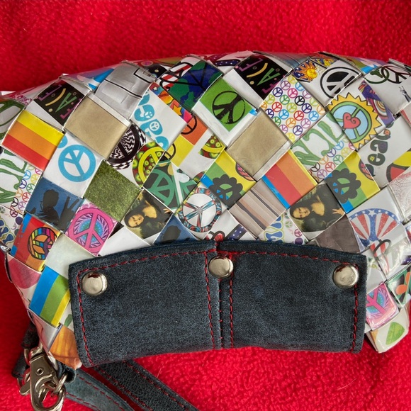 Nahui Ollin Candy Wrapper Peace & Pride Wristlet - Picture 2 of 4